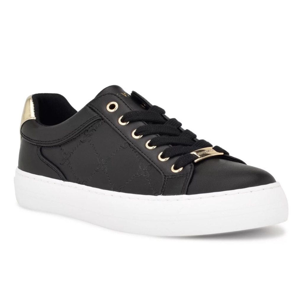 Nine West Black and Gold Sneaker Size 6.5
